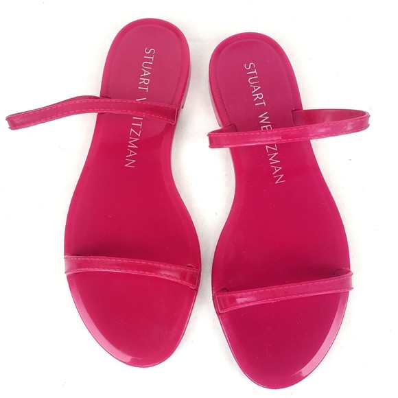 Stuart Weitzman Women's Sawyer Jelly Slide Sandals Pink - Picture 3 of 10
